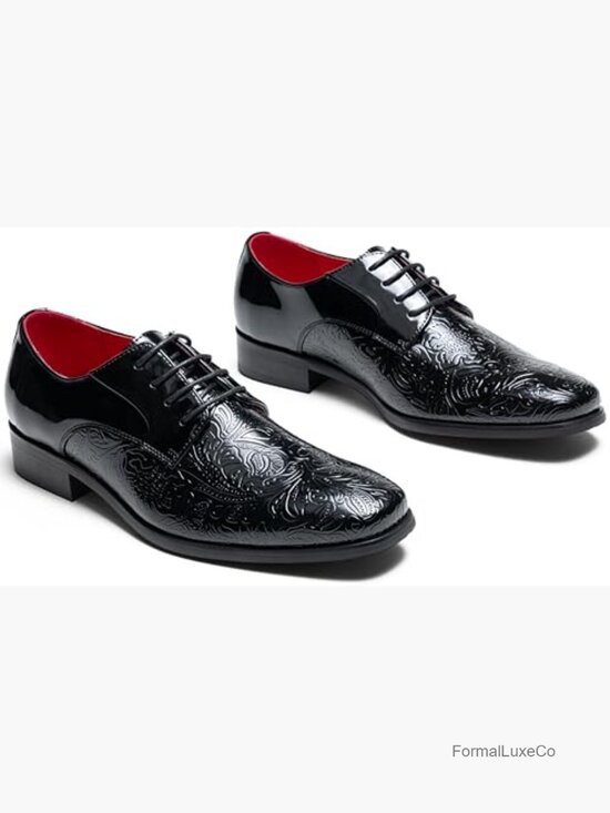 Men\'s Velvet Tuxedo Oxford Dress Shoes Formal Lace-Up main image 5